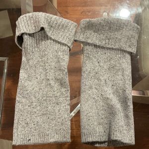 Gray with navy specks wool leg warmers